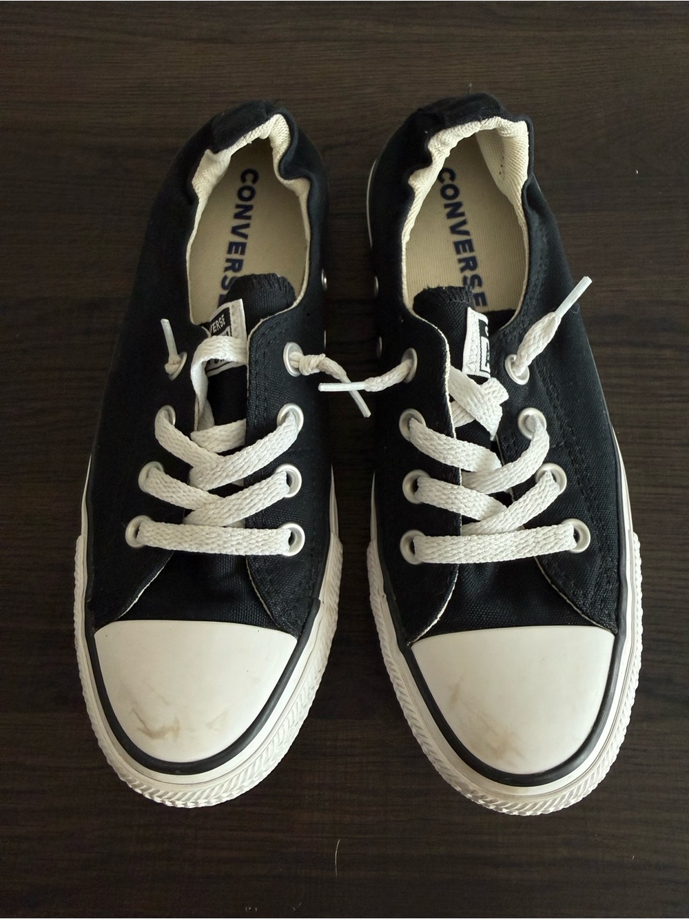 Converse Kids Black and White Low Top Canvas Sneakers